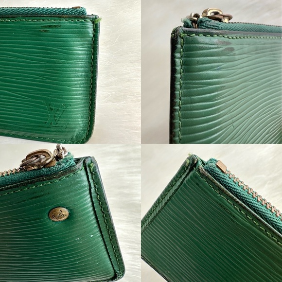 ✨LOUIS VUITTON Vintage Epi Leather Cles Coin Purse Pouch Key Holder Borneo Green - Picture 12 of 13